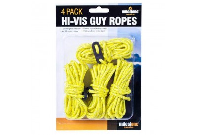Milestone Camping Hi-Vis Guy Ropes (4 pack)